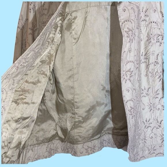 Coldwater Creek Tan Eyelet Embroidered Jacket Medium - Picture 6 of 11